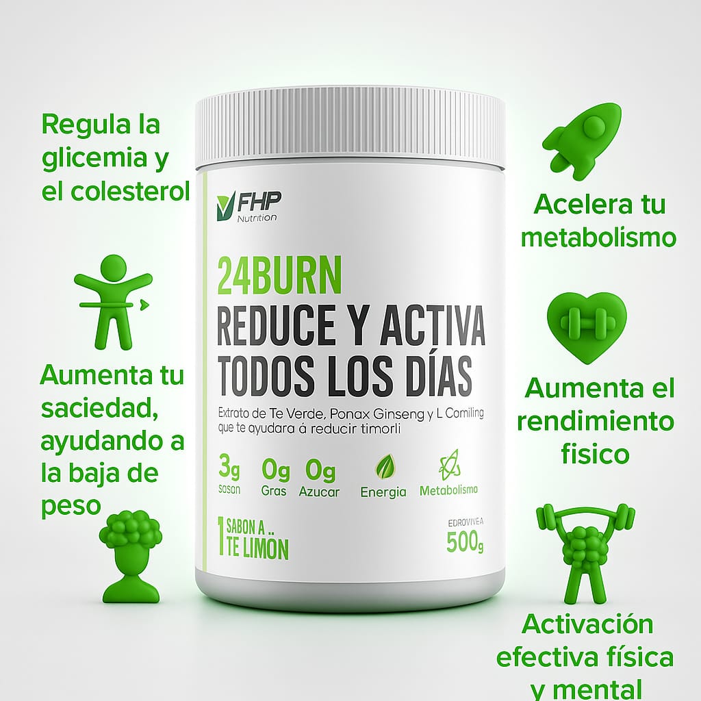 Ingredientes de 24BURN: Té Verde, Ginseng, L-Carnitina